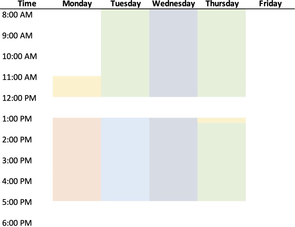 A fake calendar showing an organized schedule.